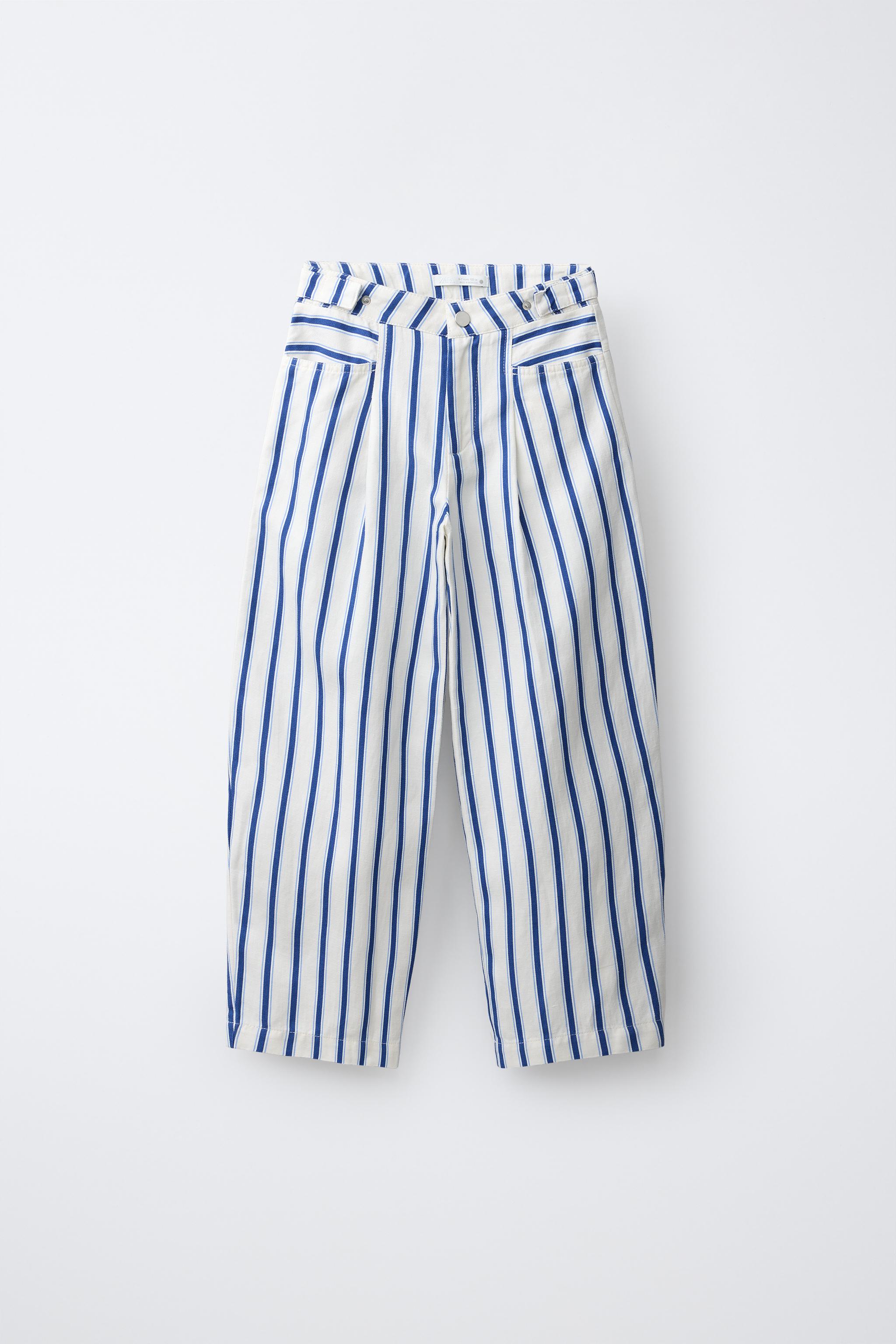 STRIPED BARREL PANTS